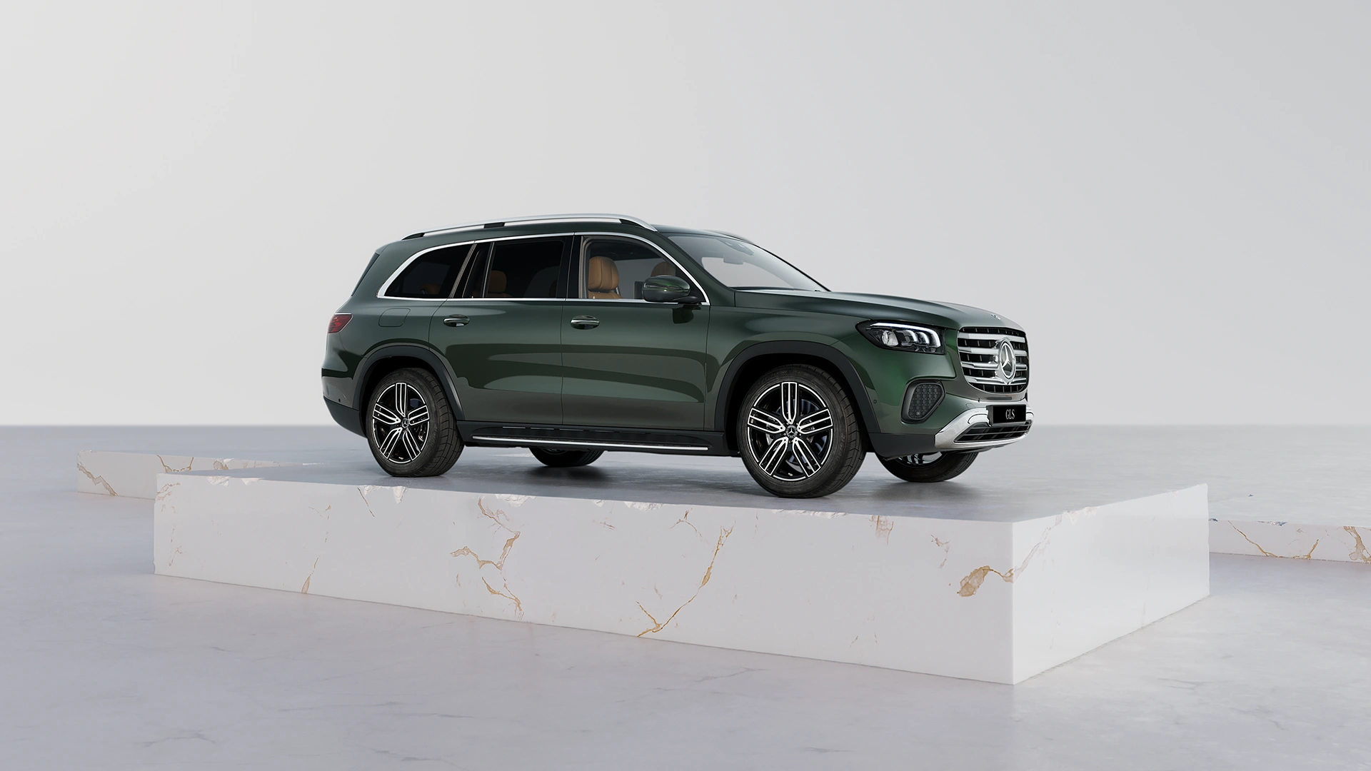 Mercedes-Benz GLS katumaasturi sivuprofiilista kuvattuna